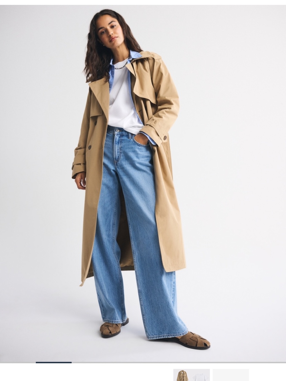 Abercrombie & Fitch Tan Belted Trench Coat - Picture 2 of 4